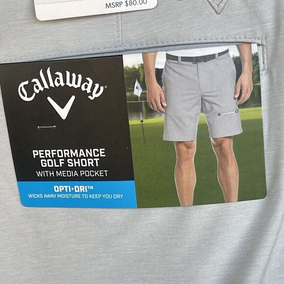 Callaway Performance Golf Short Mens Size 40 Gray Opti-Dri Media Pocket Active - Picture 4 of 11